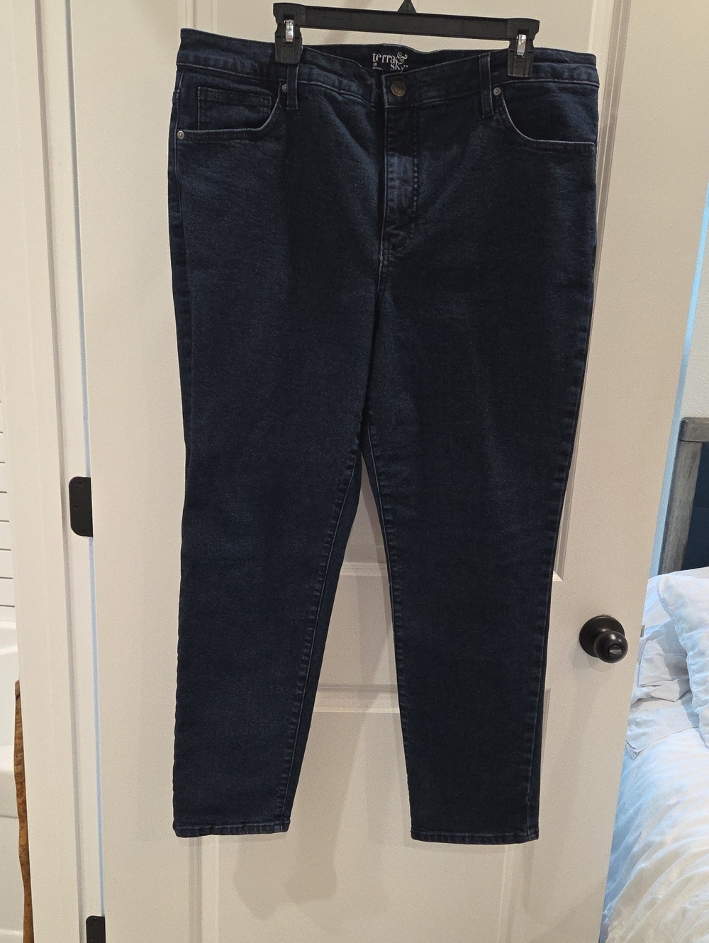 Terra & Sky Navy Dark Wash Straight Jeans